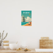 Dubai United Arab Emirates Retro Travel Art Poster (Keuken)