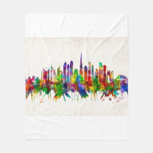 Dubai United Arab Emirates Skyline Fleece Deken