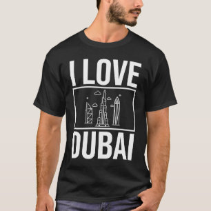 Dubai United Arab Emirates Uae City Skyline Map Tr T-shirt