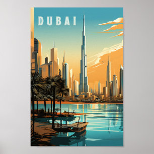 Dubai Verenigde Arabische Emiraten Beroemde Reispl Poster