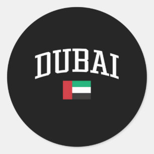 Dubai Verenigde Arabische Emiraten Landenvlag Ronde Sticker