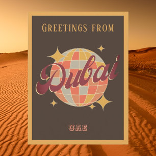 Dubai Verenigde Arabische Emiraten Retro Briefkaar Briefkaart