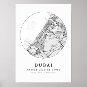 Dubai Verenigde Arabische Emiraten Street Layout K Poster