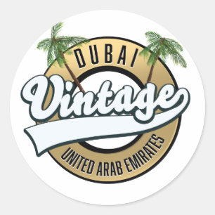Dubai Vintage Verenigde Arabische Emiraten Ronde Sticker