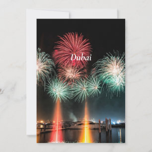 Dubai-vuurwerk, met etiket, kaart