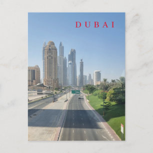 Dubai weg en gebouwen uitzicht briefkaart