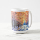 Dubbel Afbeelding Magische Sneeuwscène 15 oz mok (Voorkant rechts)