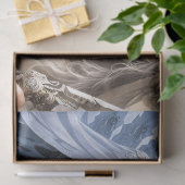 Dubbel Afbeelding van Vrouw Warrior in Witte Decou Tissuepapier (Geschenk)