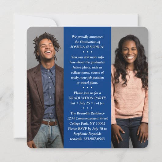 Dubbel Afstuderen 2 Afstudeerders & 4 Foto's Royal Aankondiging (Achterkant)