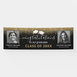 Dubbel Afstuderen 2-fotobanner Spandoek