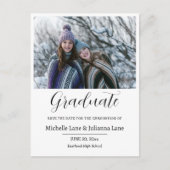 Dubbel Afstuderen De datumfoto opslaan Briefkaart (Voorkant)