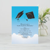 Dubbel Afstuderen Pet Toss Verticaal Zwart Kaart (Staand voorkant)