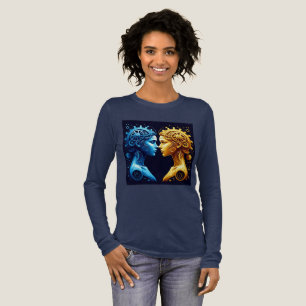 Dubbel artistiek portret van complementaire mechan Tri-Blend shirt