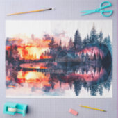 Dubbel blootgesteld Gitaar Forest Decoupage Tissue Tissuepapier (Craft)