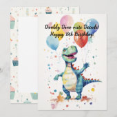 Dubbel Dino-mite Decennium! 10e verjaardagskaart Kaart (Voorkant / Achterkant)