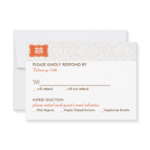 Dubbel Geluk Chinese Bruiloft Uitnodiging - RSVP