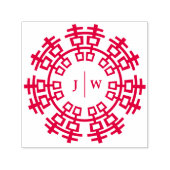 Dubbel Geluk Chinese Bruiloft Zelf Inking Stempel (Design)