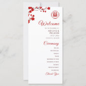 Dubbel Geluk Elegant Chinees Huwelijksprogramma (Voorkant)