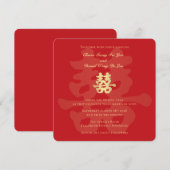 Dubbel Geluk Kalligrafie Stijl Chinese Bruiloft Kaart (Voorkant / Achterkant)