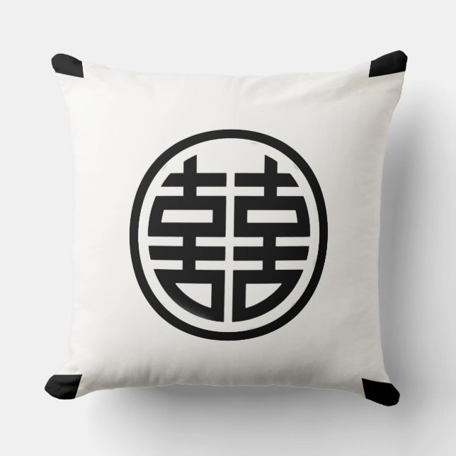 Dubbel geluk / wit / groot Sierkussen (Voorkant)