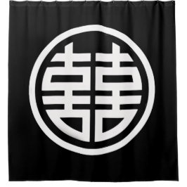 Dubbel Geluk|Zwart|Douchegordijn Douchegordijn