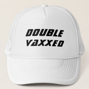 Dubbel gevaccineerd gecoat zwart wit, zwart, koel trucker pet