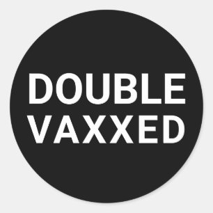 Dubbel gevaccineerd viraal zwart-wit ronde sticker