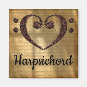 Dubbel gewicht Clef Heart Harpsichord Magneet