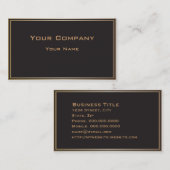 Dubbel Gold Border Black Corporate Visitekaartje (Voorkant / Achterkant)
