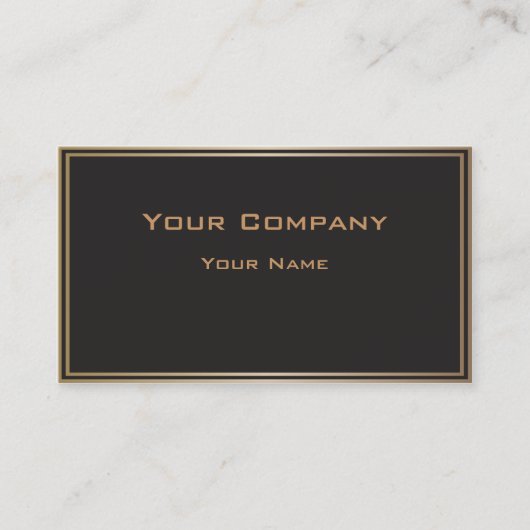 Dubbel Gold Border Black Corporate Visitekaartje (Voorkant)