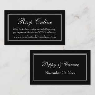 Dubbel-grens zwarte RSVP online Informatiekaartje