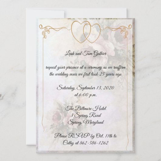 Dubbel Hart Jubileumviering Kaart (Voorkant)