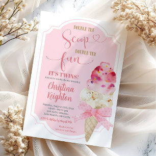 Dubbel het Scoop Ice Cream Twins Baby shower Kaart