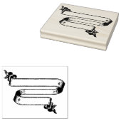 Dubbel lint banner  Rubber Art Stamp Rubberstempel (Gestempeld)