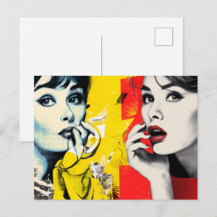 Dubbel popartportret  briefkaart