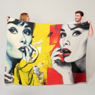 Dubbel portret in popartstijl fleece deken