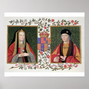 Dubbel portret van Elizabeth of York (1465-1503) a Poster