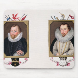 Dubbel portret van Sir Francis Drake (c.1540-96) a Muismat
