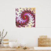 Dubbel rood bolvormig fractal poster (Keuken)