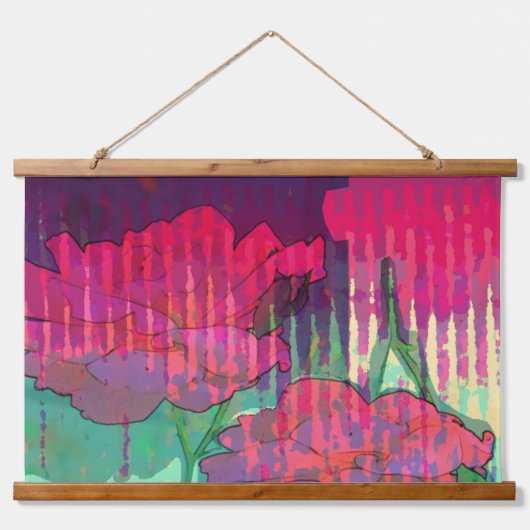 Dubbel Roos abstract ontwerp Hangend Wandkleed (Voorkant)
