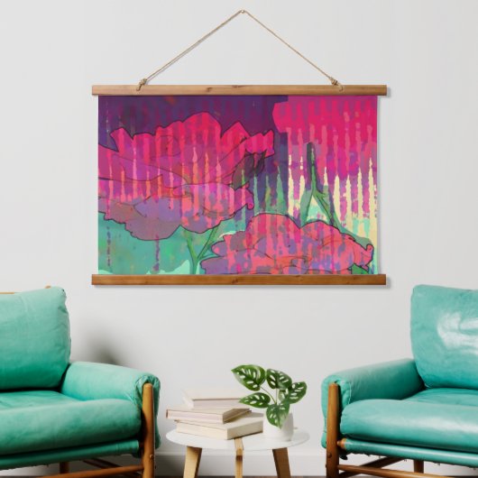 Dubbel Roos abstract ontwerp Hangend Wandkleed (Woonkamer)