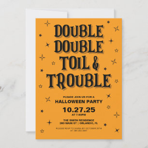 Dubbel werk en moeite Halloween Party Kaart