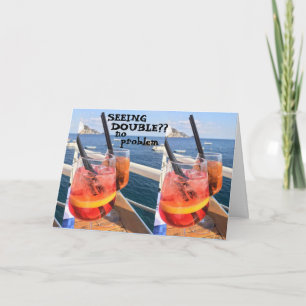 "DUBBEL" ZIEN??? LEUKE VOLWASSEN VERJAARDAG WENSEN KAART