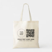 Dubbel zijdrukbedrijf Logo QR Code Budget Tote Bag (Achterkant)