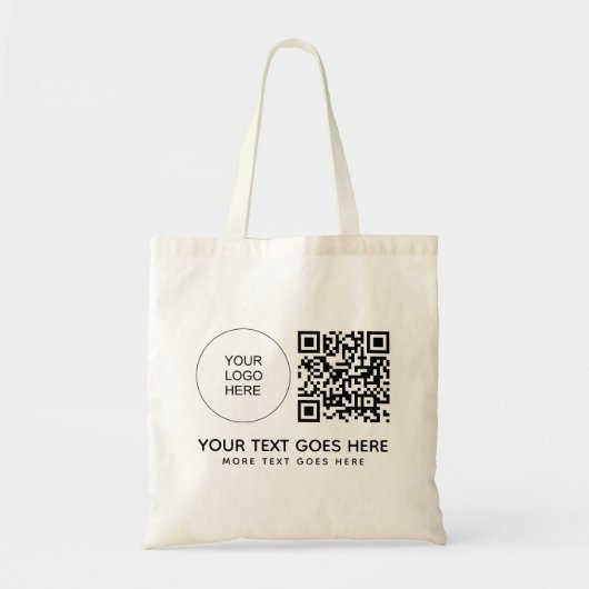 Dubbel zijdrukbedrijf Logo QR Code Budget Tote Bag (Voorkant)