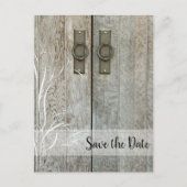 Dubbelbarndeuren Landbruiloft sparen Datum Aankondigingskaart (Voorkant)
