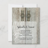 Dubbelbarndeuren Landbruiloft sparen Datum Magnetische Uitnodiging (Voorkant)