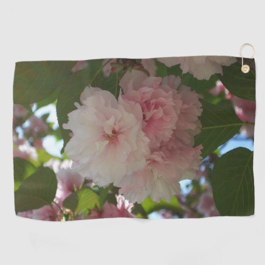 Dubbelbloeiende Cherry Tree I Spring Floral Golfhanddoek (Horizontaal)