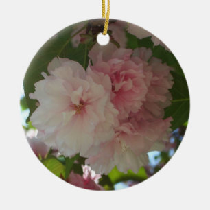 Dubbelbloeiende Cherry Tree I Spring Floral Keramisch Ornament
