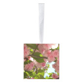 Dubbelbloeiende Cherry Tree III Spring Floral Kubus Ornament (Rechts)